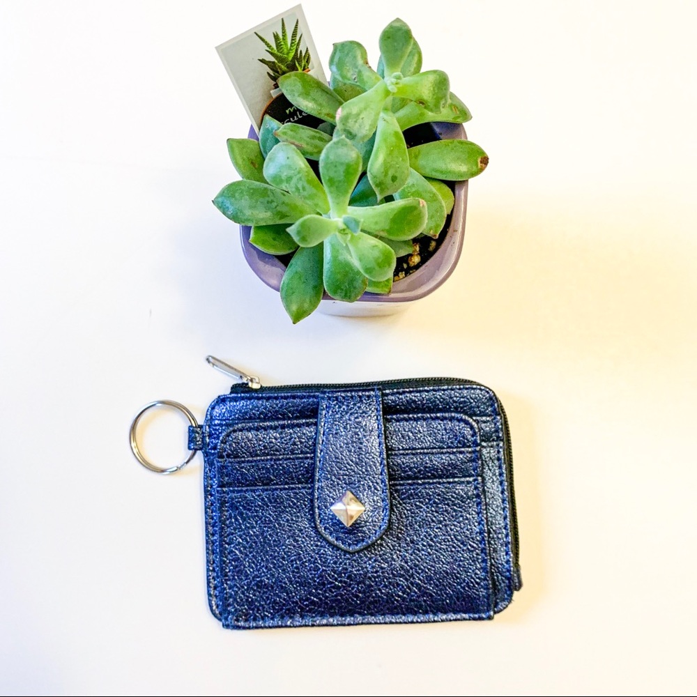 Claire’s small Metallic dark blue wallet